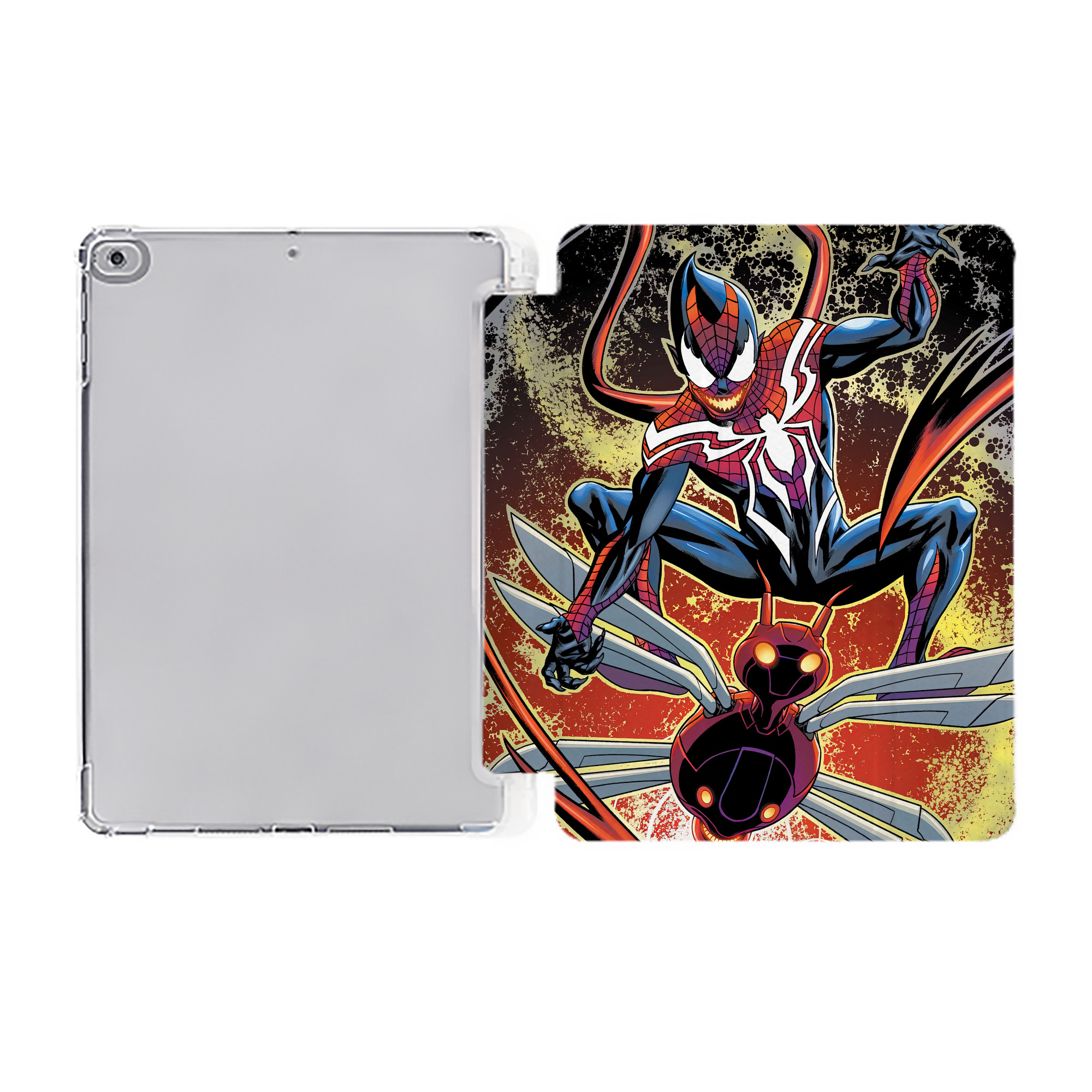 （画像用） Spider Man スパイダーマン IPad ケース ペン収納付き 三つ折りスタンド PUレザー×シリコン 対応機種9.5/10.5/10.9インチ